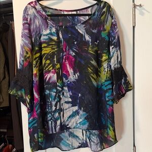 Cato Vibrant Abstract Print Blouse